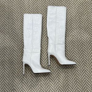 Paris Texas White Knee High Boots